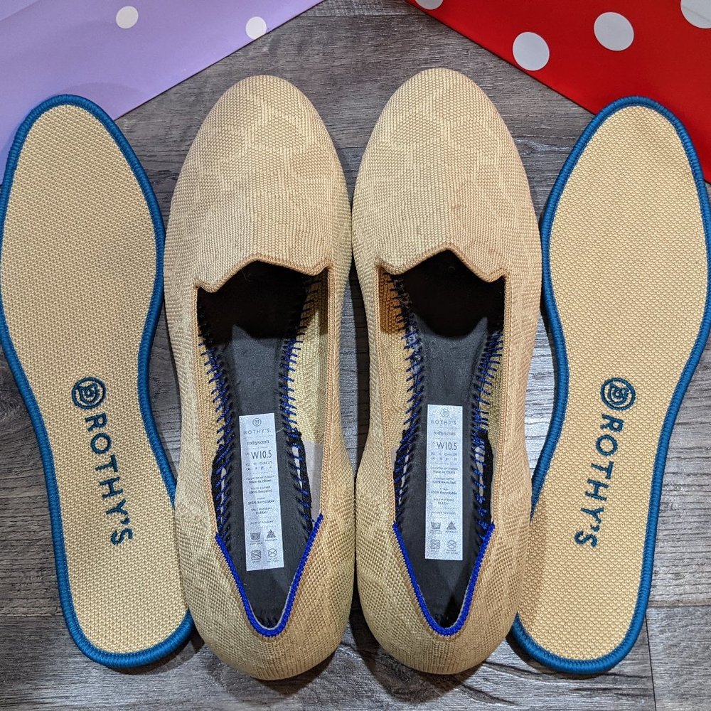 Rothy's Loafers in Sahara Gold (Teal Sole)